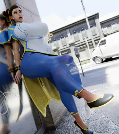 Futa Chun-Li Cant Put Down Her Leg