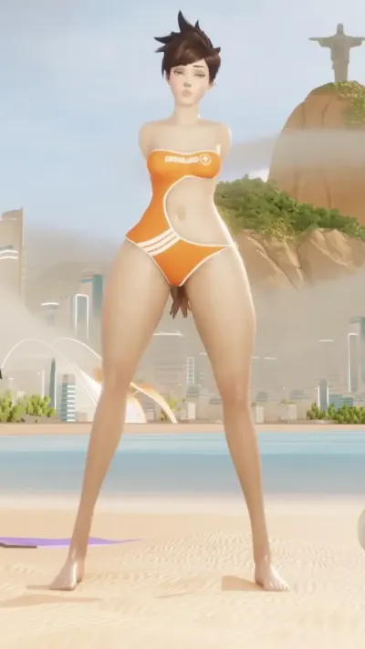Tracer Anal Pounded Hard on Beach